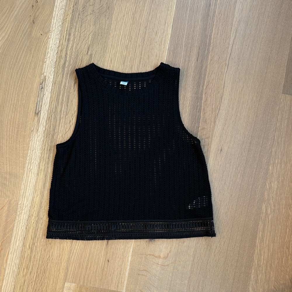 Old Navy Black Mesh Tank Top